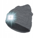 CZAPKA ZIMOWA OCIEPLANA ZIMOWA SZARA MĘSKA DAMSKA Z LATARKĄ LED