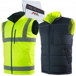 BEZRĘKAWNIK ROBOCZY ODBLASKOWY DWUSTRONNY! Kamizelka WZMOCNIONA 2SIDE r.XL