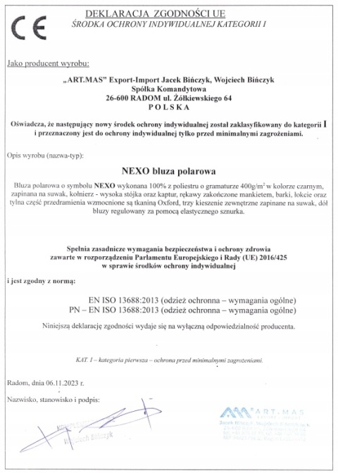 POLAR BLUZA POLAROWA ROBOCZA GRANATOWA OCIEPLANA ODPINANY KAPTUR NEXO r.M