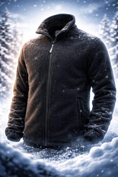 Polar MĘSKI ROBOCZY CIEPŁY CZARNY Bluza Polarowa UNISEX ZEN BLACK r.3XL