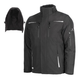 Kurtka Softshell Męska Czarna ART.MAS Odpinany Kaptur PRESTA r.XL